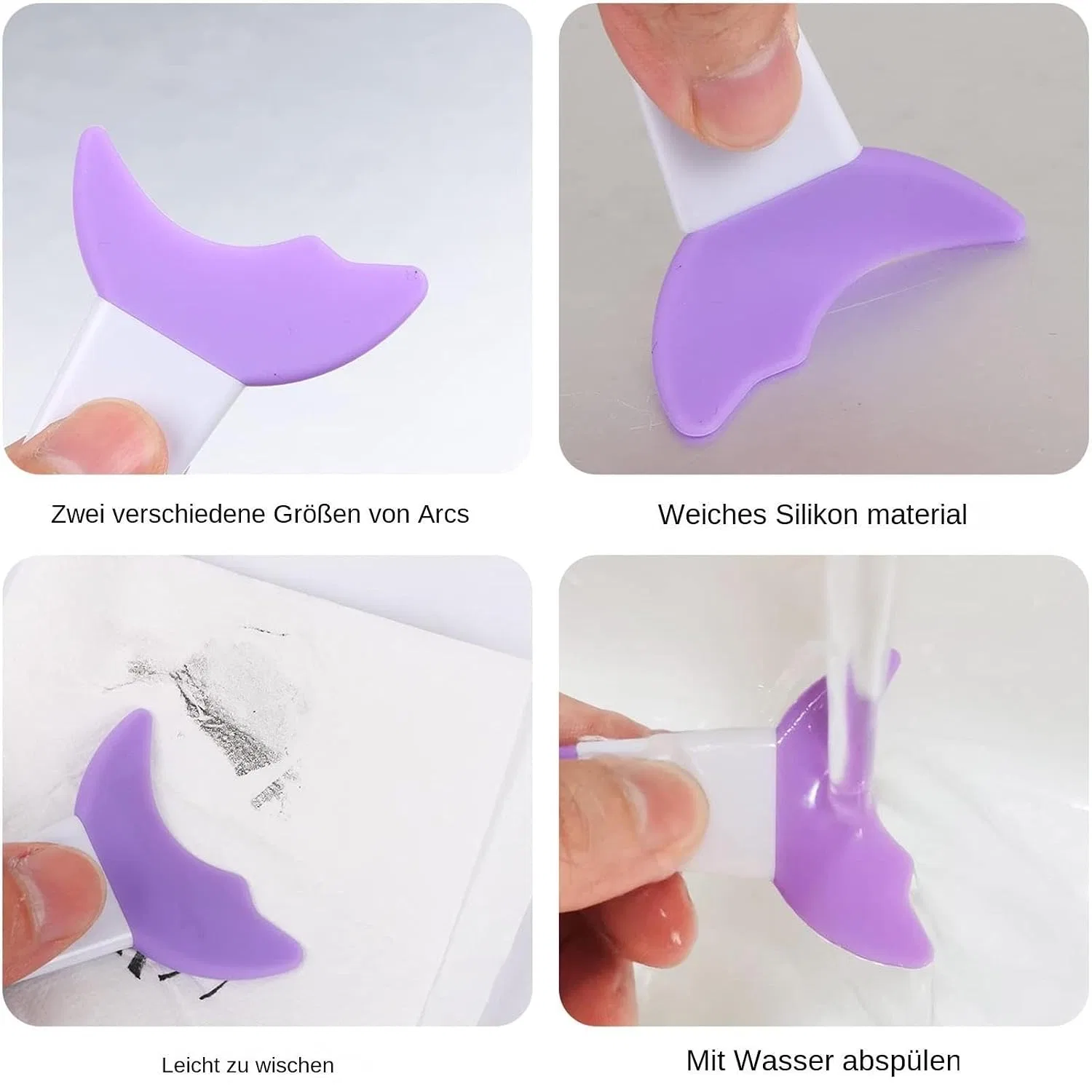Трафарет для подводки глаз Silicone Eye Liner Tool, силиконовый, многофункциональный, 1 шт, Purple Generisch — фото 4