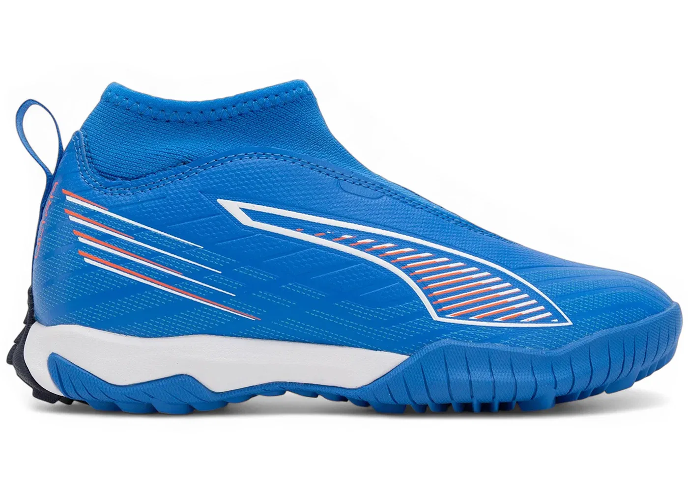 Детские кроссовки для мальчиков с высокой посадкой Puma Ultra 6 Match+ LL TT+ Mid Jr Puma, Ultra Blue/Puma 108529 01 White/Glowing Red