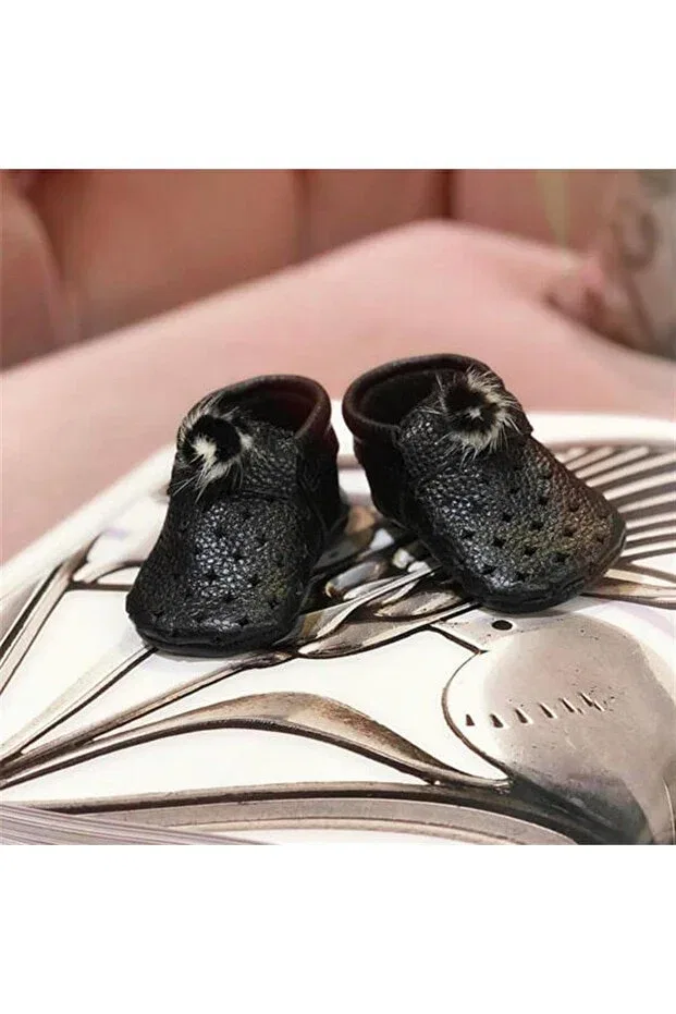 Детские туфли для девочек с принтом Li poupon fleym model baby first step shoes Lipoupon, Navy Blue — фото 2