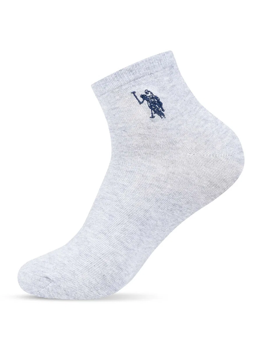 Носки U.S. POLO ASSN. серого, черного и белого цвета с пятнистым рисунком — фото 4