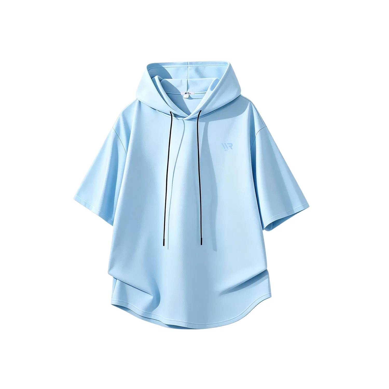 Детское поло с капюшоном, прямой крой, Sky Blue (DIY Badge), WARRIOR
