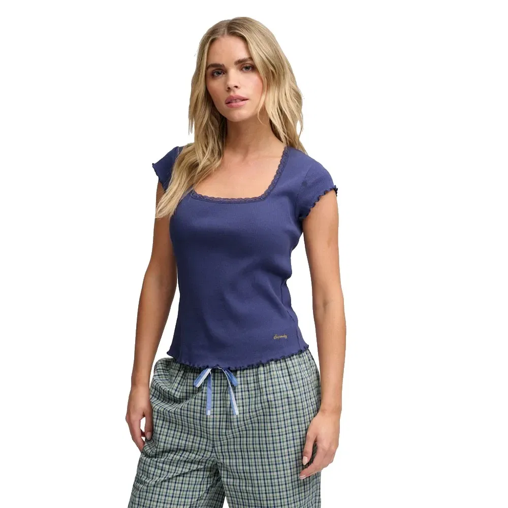 Женская футболка с квадратным вырезом Essential Square Superdry, Blue