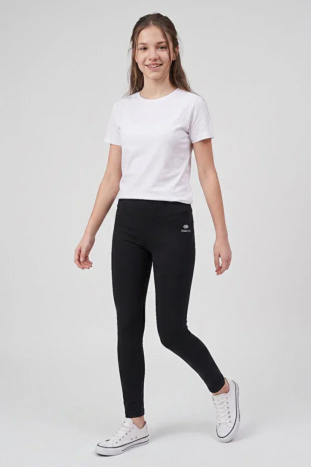 Детские леггинсы для девочек с принтом Standard fit basic 3-pack black-grey-indigo girls' leggings Tommy Life, Black-Indigo-Gb Melanj — фото 3