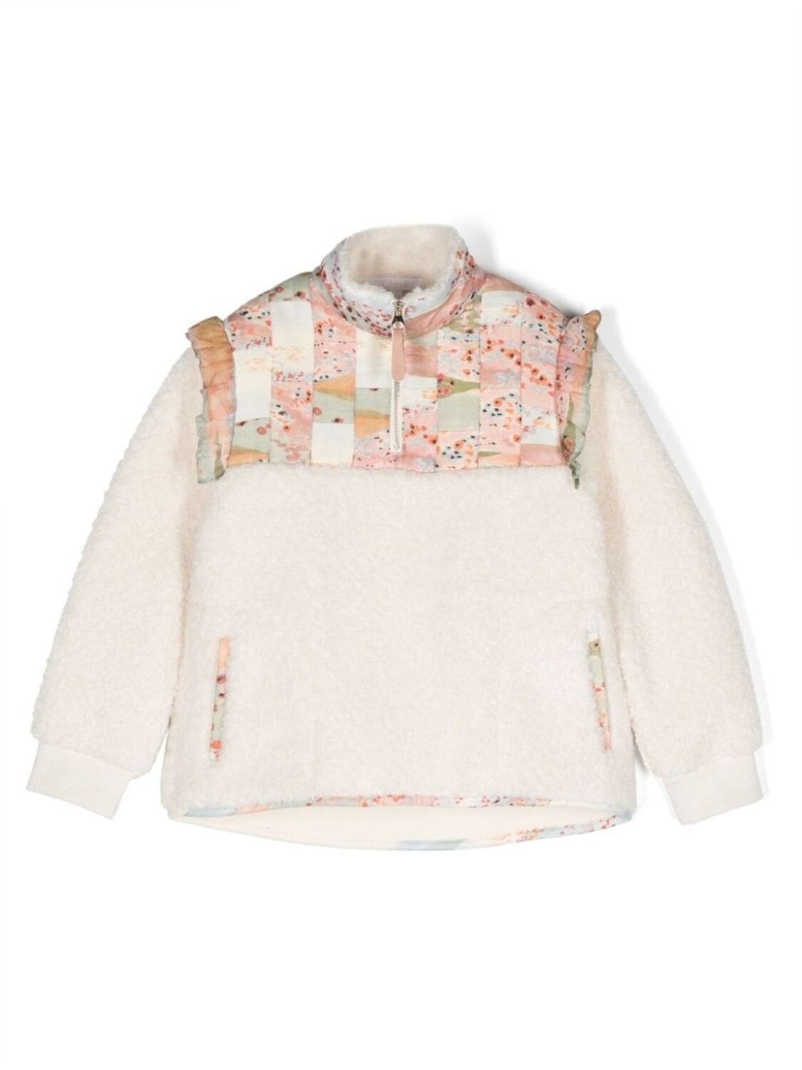 

Chloé Kids толстовка с высоким воротником и вставками, нейтральный цвет