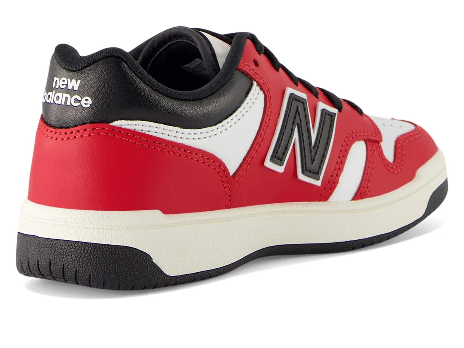 Детские кроссовки для мальчиков кожаные 480 V1 Lace-up Sneaker New Balance, Red White — фото 3