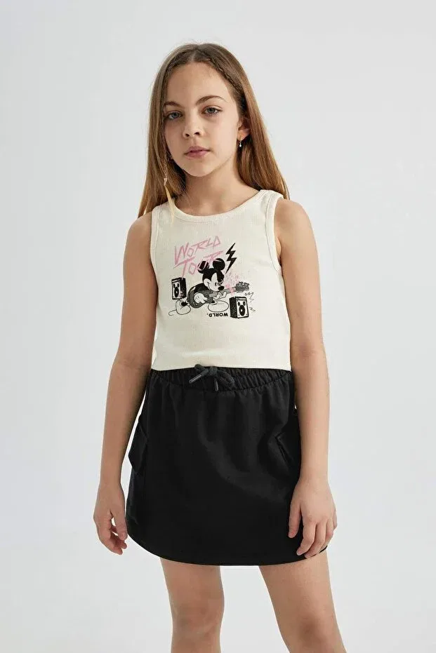 Детская майка для девочек с принтом Disney mickey & minnie undershirt girls' Defacto, Ekru-Er99 — фото 4