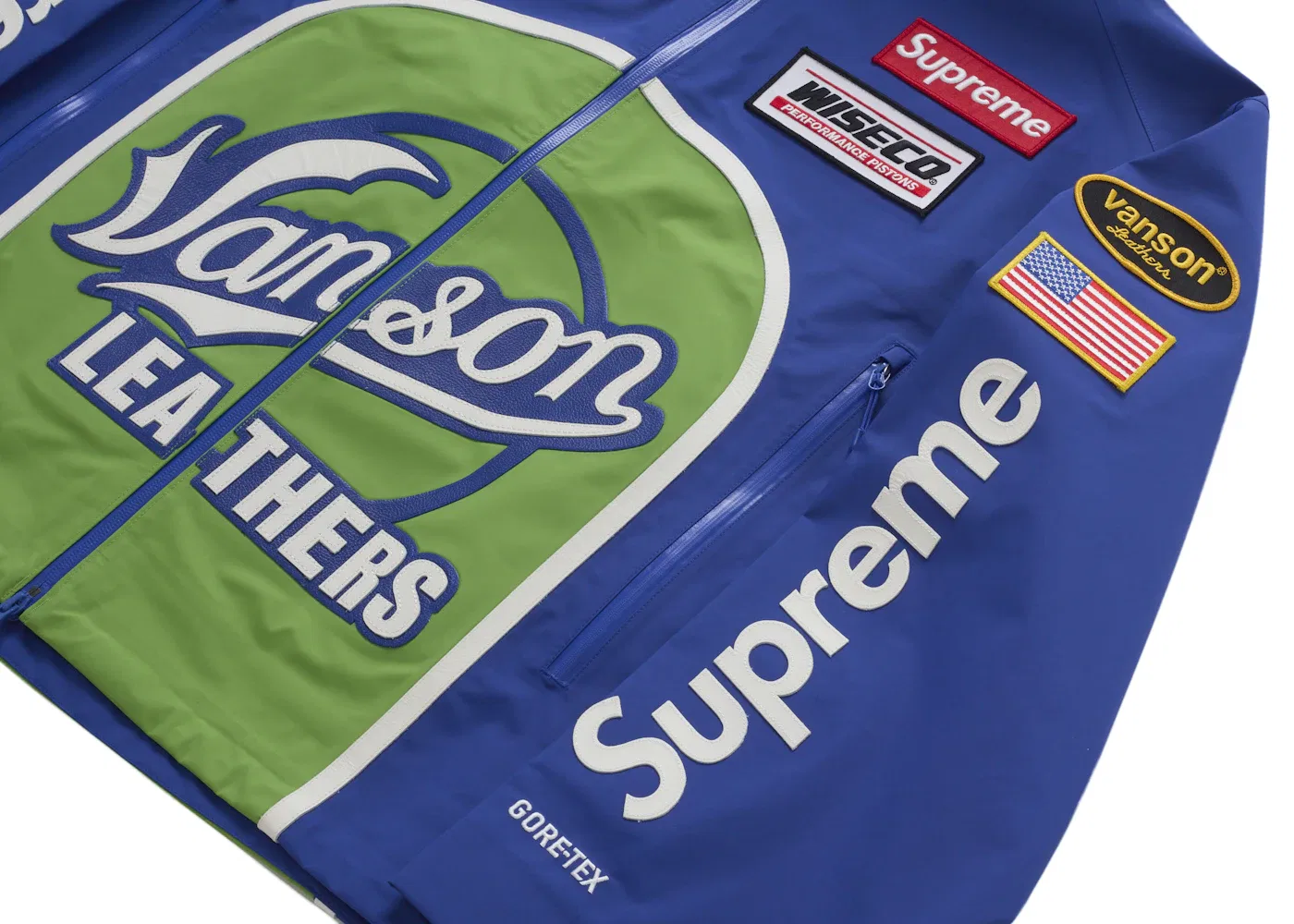 Мужская куртка GORE-TEX Vanson Leathers Supreme, Royal — фото 3