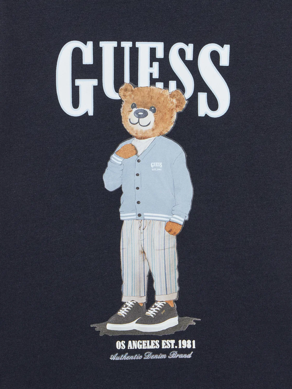 Комплект из футболки и джинсовых шорт стандартного кроя для мальчика Guess, разноцветный — фото 4