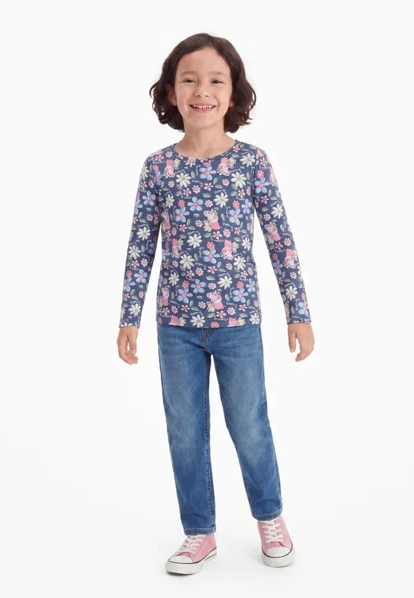 Топ с длинным рукавом хлопковый Nmfjundi peppa slim Name It, Vintage Indigo, индиго
