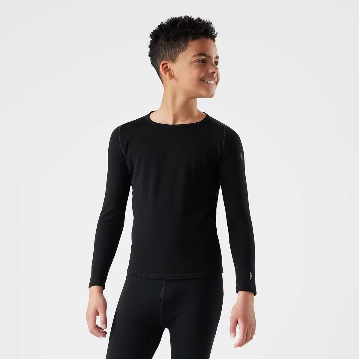 Детское термобелье с длинным рукавом Merino 250 Baselayer Crew Top Smartwool, черный — фото 4