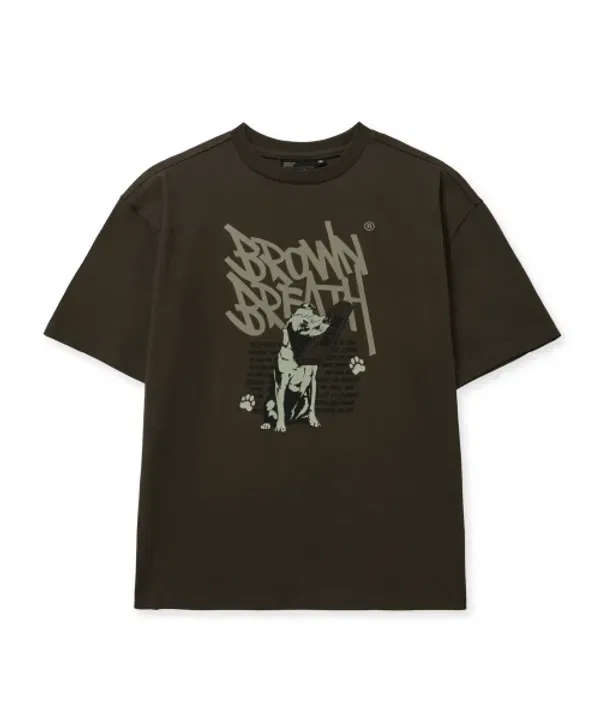 Футболка с принтом, Kids delivery tag tee, Brownbreath Kids, коричневый — фото 2