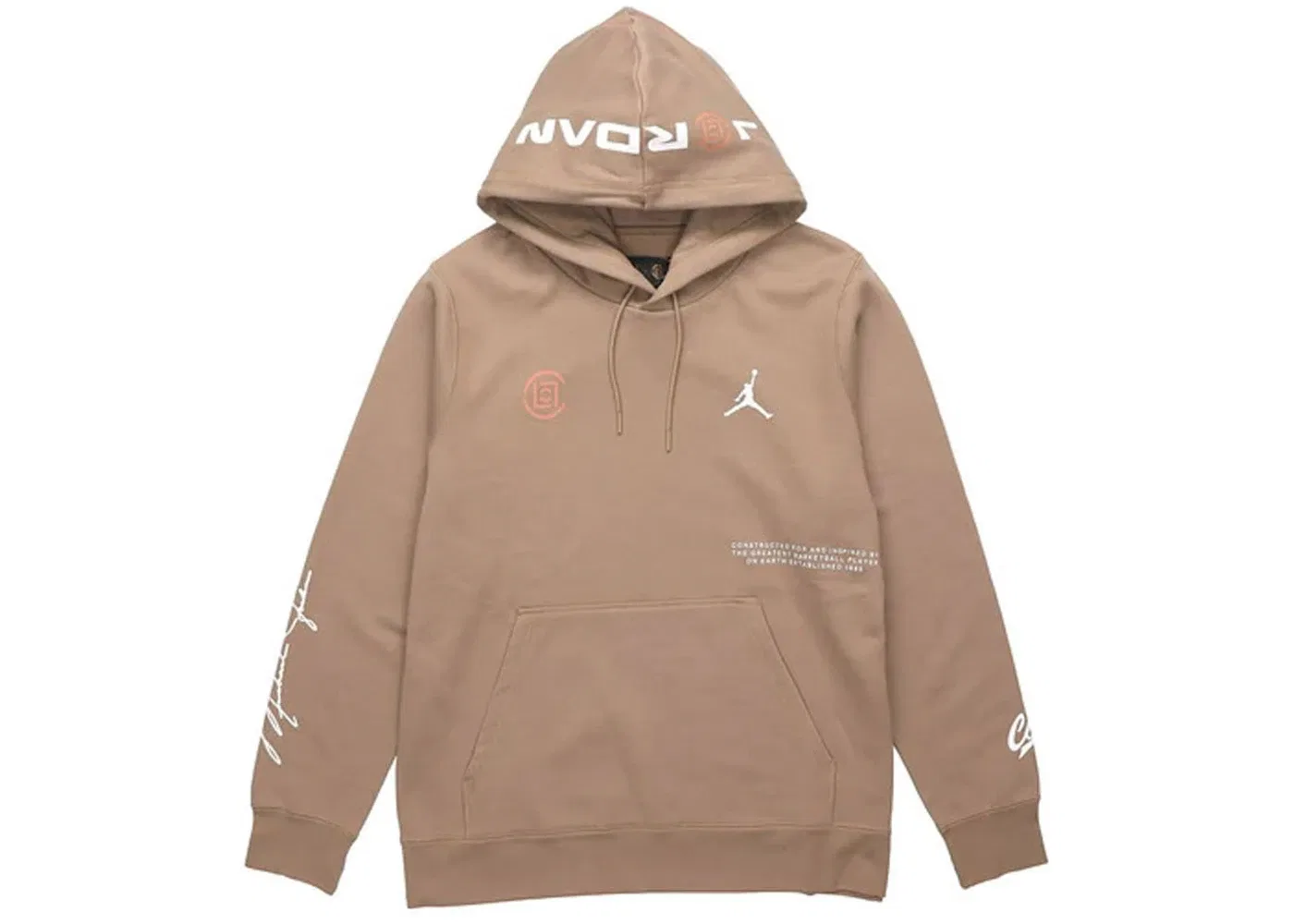 Мужская худи с логотипом Air Jordan x CLOT Crossover Logo Printed Hoodie Jordan, Brown