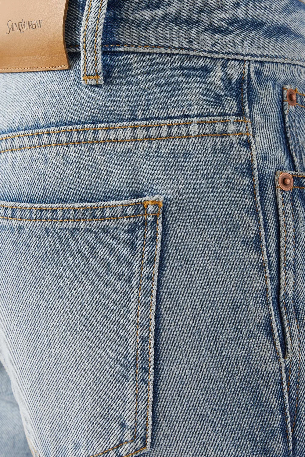 Джинсы слим с низкой посадкой из денима SAINT LAURENT — фото 4