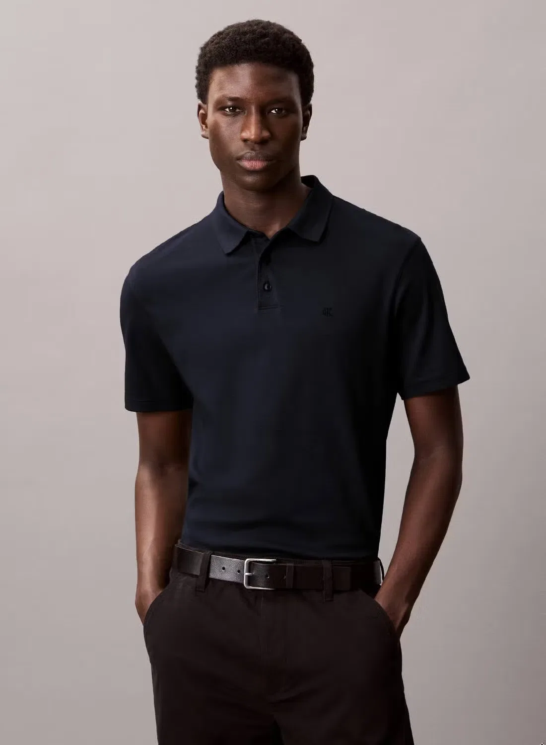 Поло с коротким рукавом Pima cotton polo shirt Calvin Klein, темно-синий