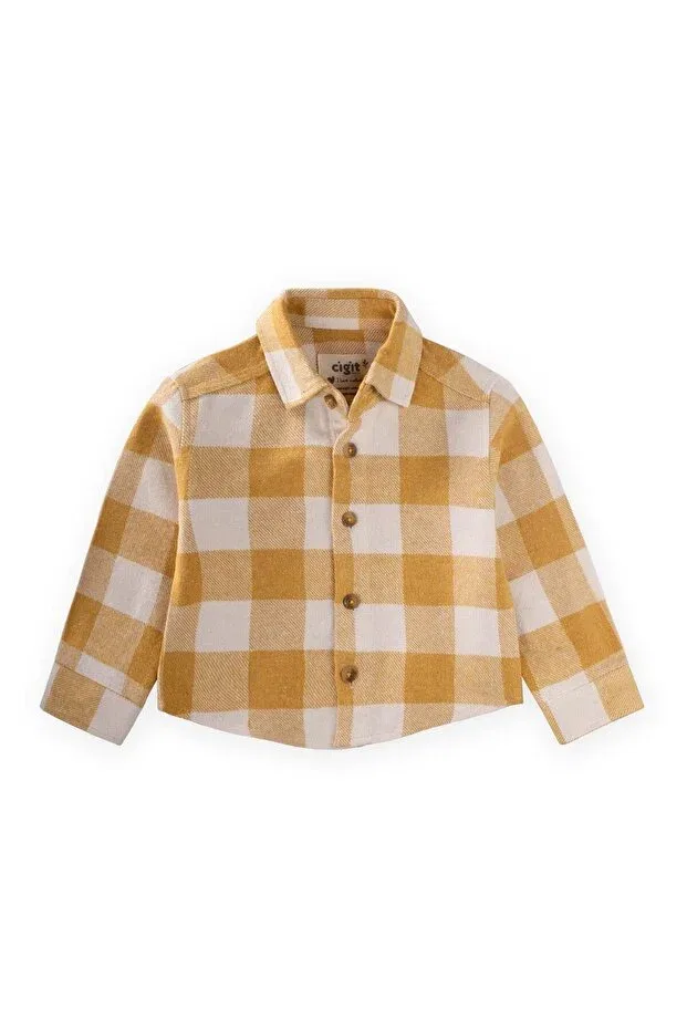 Детская рубашка для мальчиков с длинным рукавом Lumberjack Shirt Cigit, Hardal Ecose — фото 2