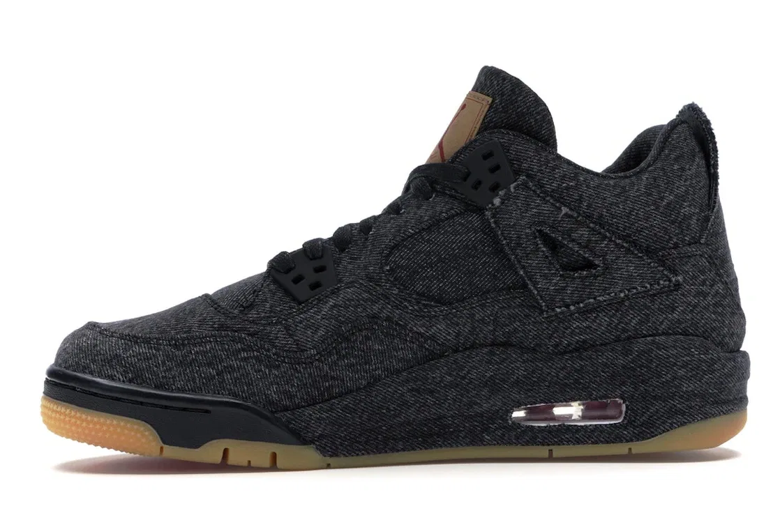 Детские кеды Lifestyle Jordan 4 Retro Jordan, Black/Black-Black — фото 3
