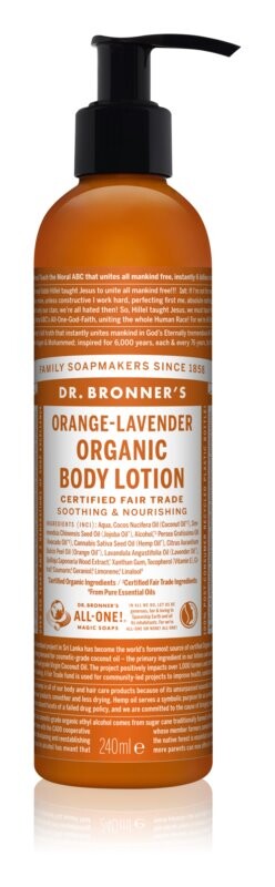 

Питательное увлажняющее молочко для тела Dr. Bronner’s Orange & Levender