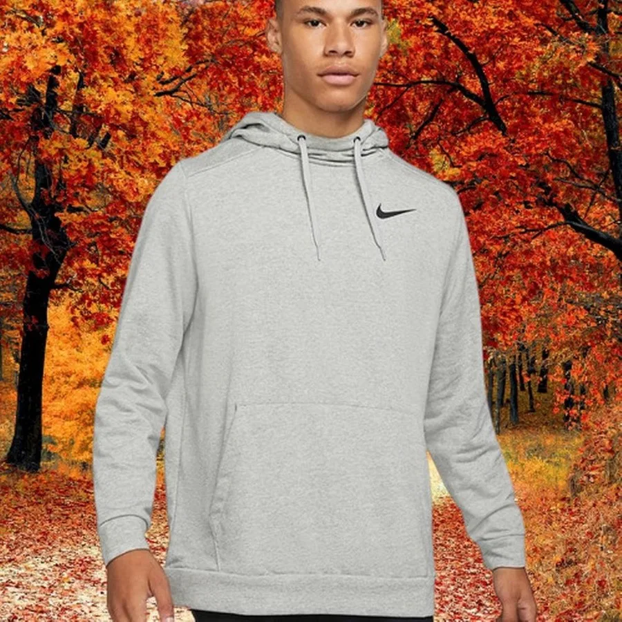 Мужской флисовый пуловер с капюшоном Nike Sportswear Essential, Серый — фото 4