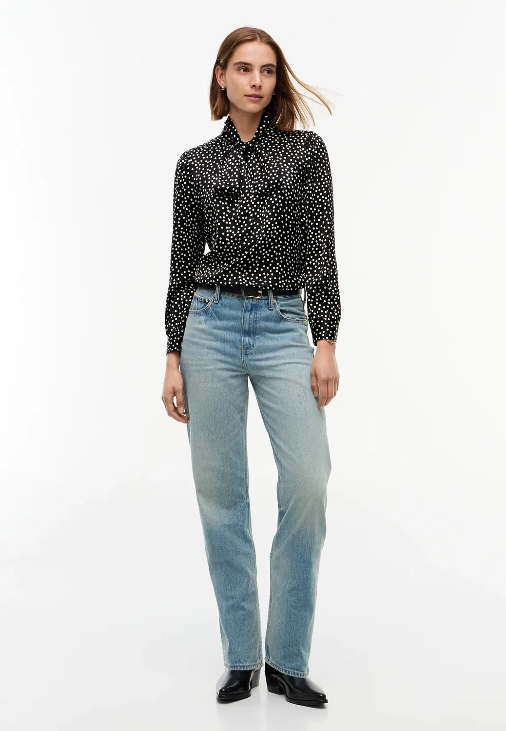 Блузка с бантом - блузка Tommy Hilfiger, Black Base Pois — фото 2