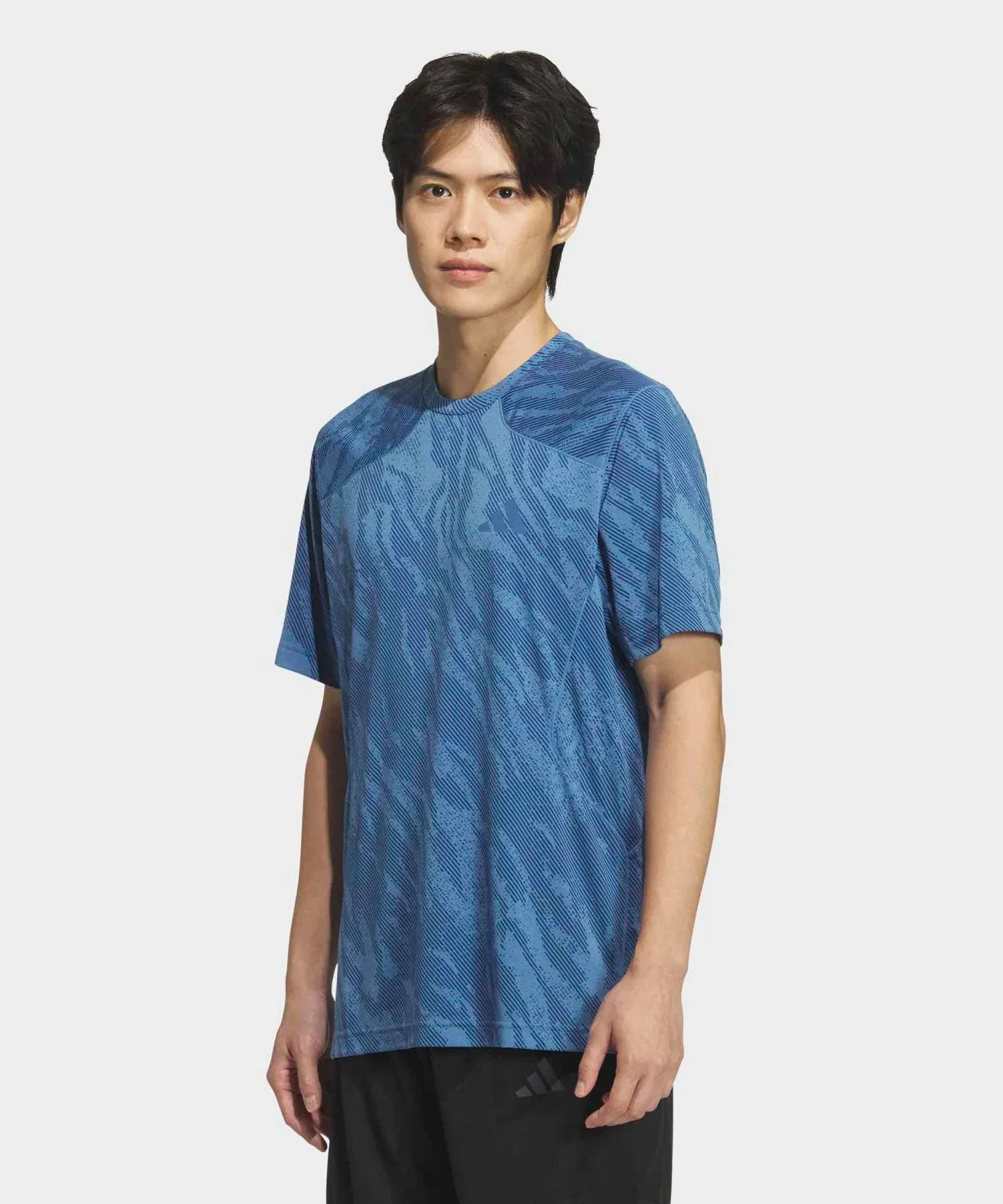 Мужская футболка с камуфляжным принтом, с коротким рукавом, Tech Essentials Cool Touch Regular Fit Camo AOP Adidas, Blue