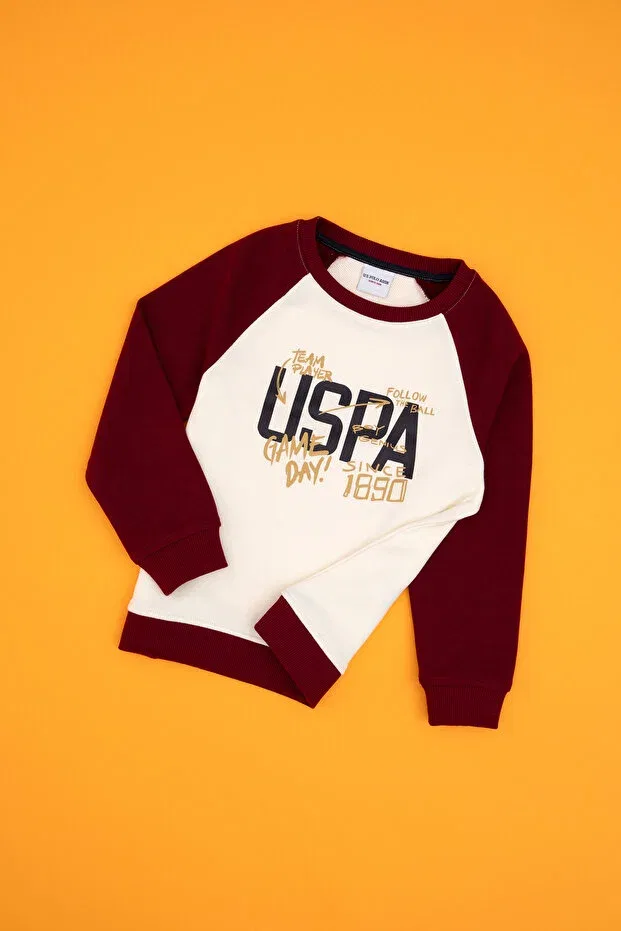 Детские свитшот для мальчиков с длинным рукавом U.S. Polo Assn., Burgundy — фото 3
