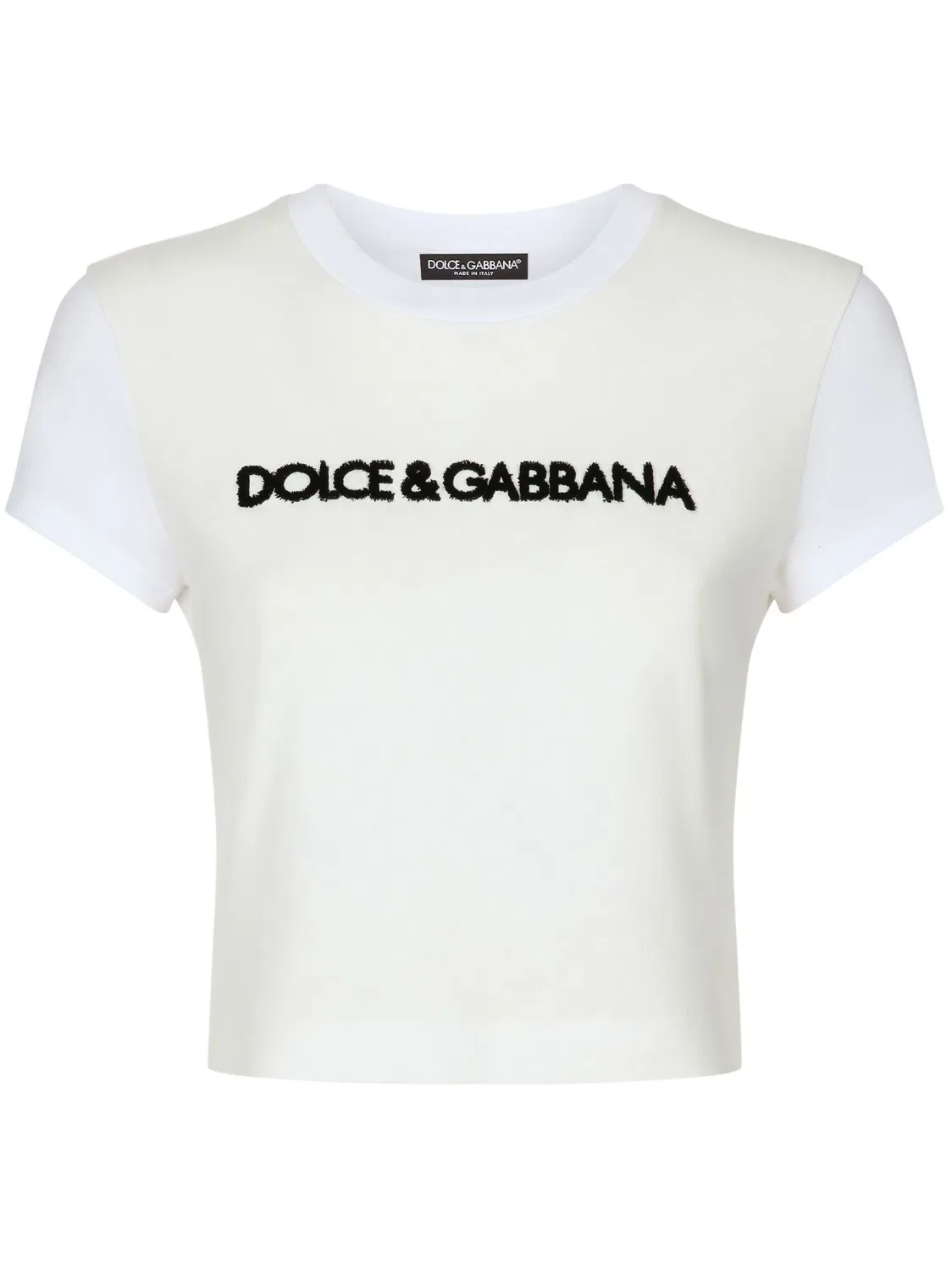 Dolce & Gabbana Футболка из стрейч-хлопка, белая