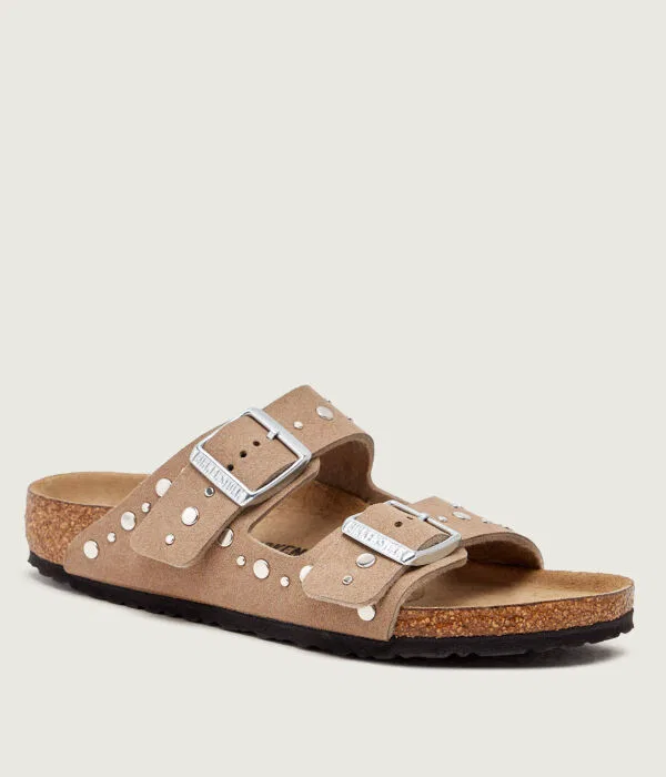 Детские шлепанцы Arizona Rivet Birkenstock, бежевый