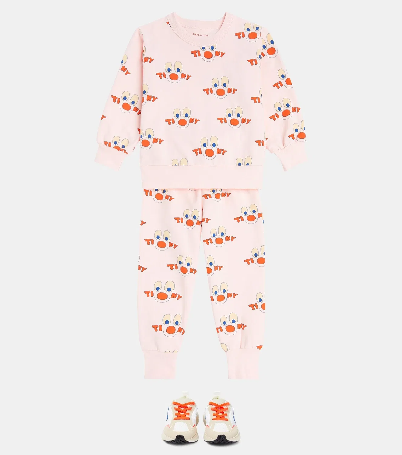 Свитшот из хлопка с принтом Clowns Tinycottons, розовый — фото 2