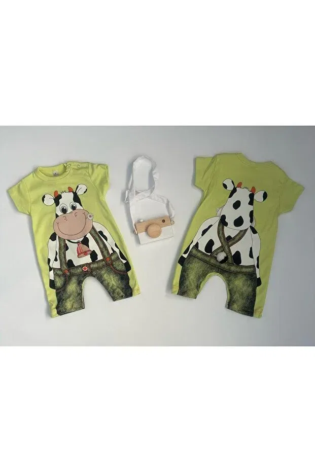 Детский комбинезон для девочек с принтом Animal Figured Baby Rompers Minibird Baby, Green