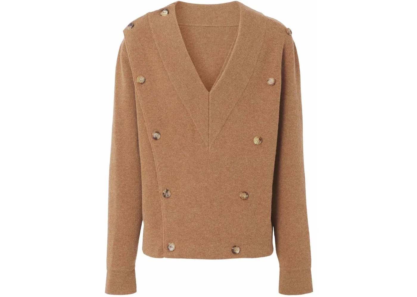 Мужской джемпер с V-образным вырезом и двубортным дизайном Burberry, Brown