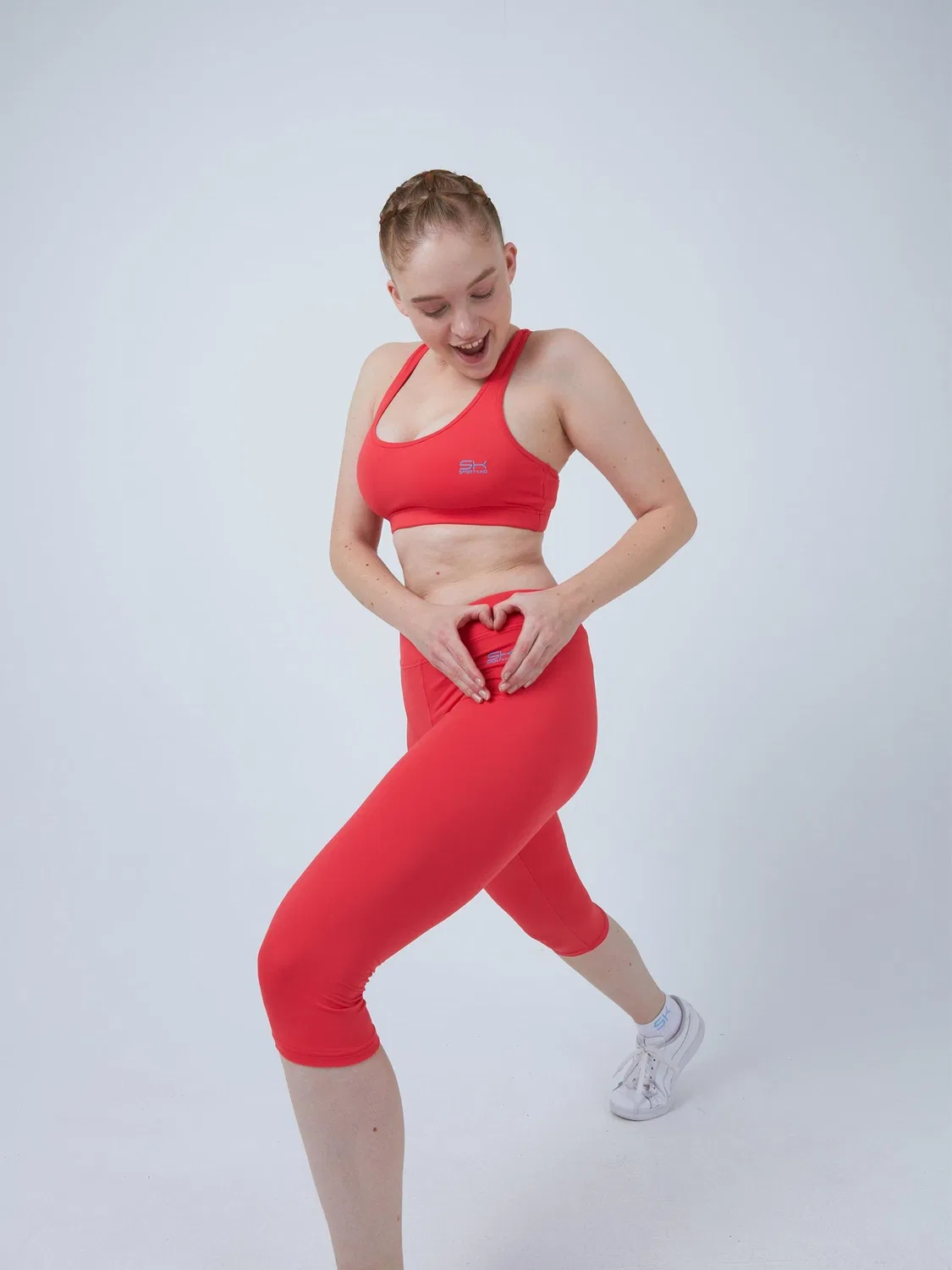 Узкие леггинсы Sportkind 3/4 Sport Leggings персикового цвета — фото 3