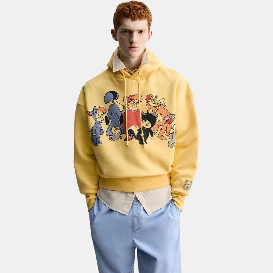 Мужская толстовка с капюшоном X Disney, ZARA, Yellow — фото 4