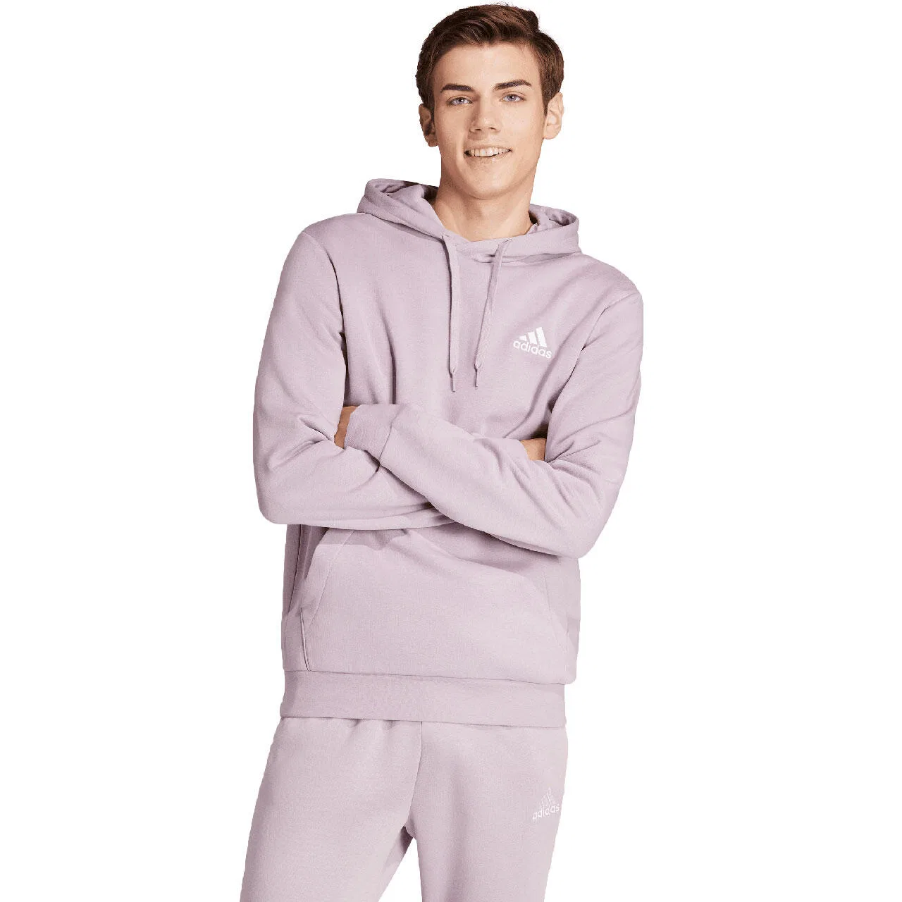Мужское худи из флиса с высоким содержанием хлопка adidas Essentials, Royal Purple / Violet — фото 3