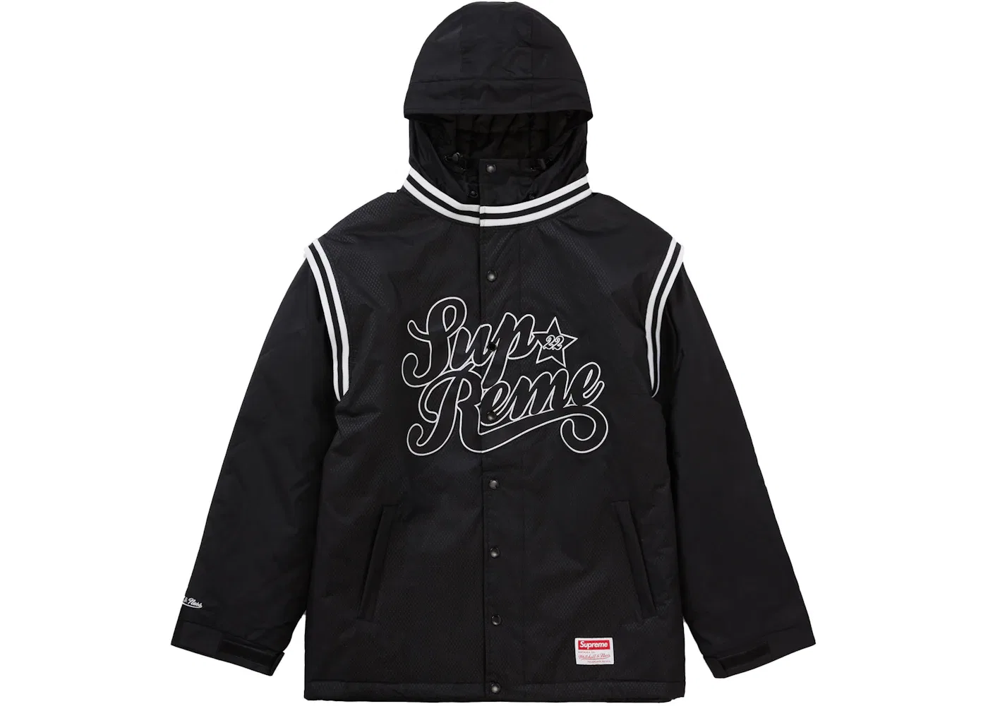 Мужская стеганая спортивная куртка Supreme Mitchell & Ness, Black
