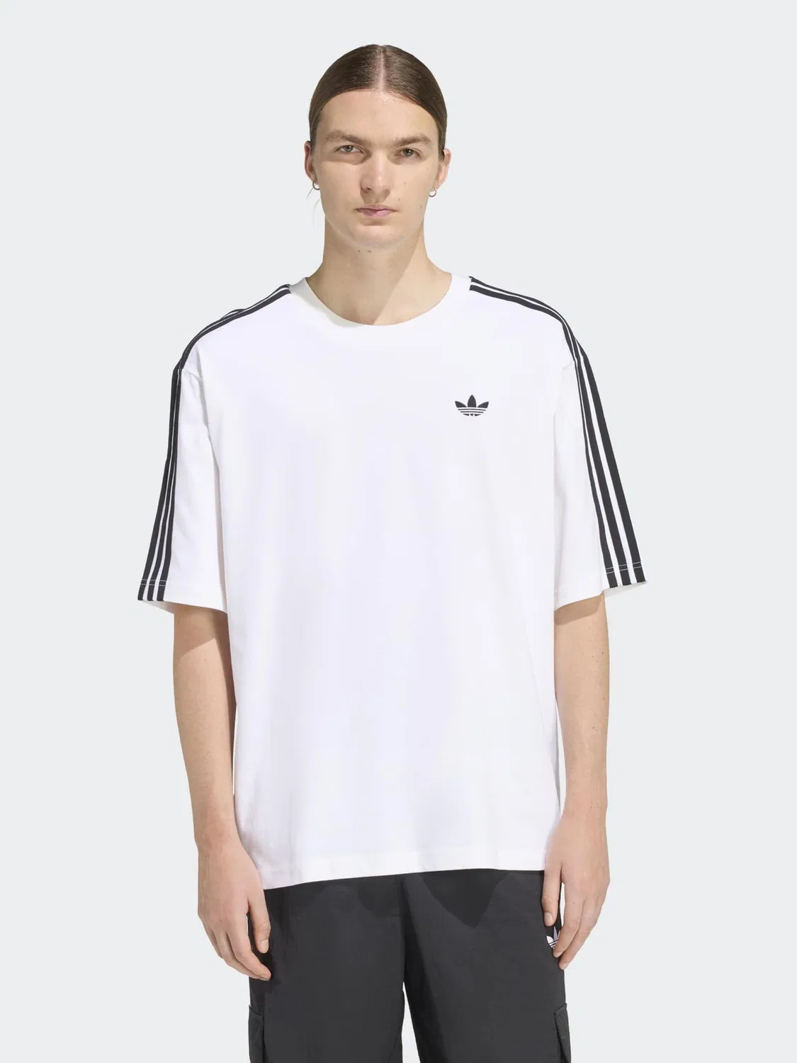 Футболка оверсайз Adicolor 3 Stripes, adidas Originals, белый