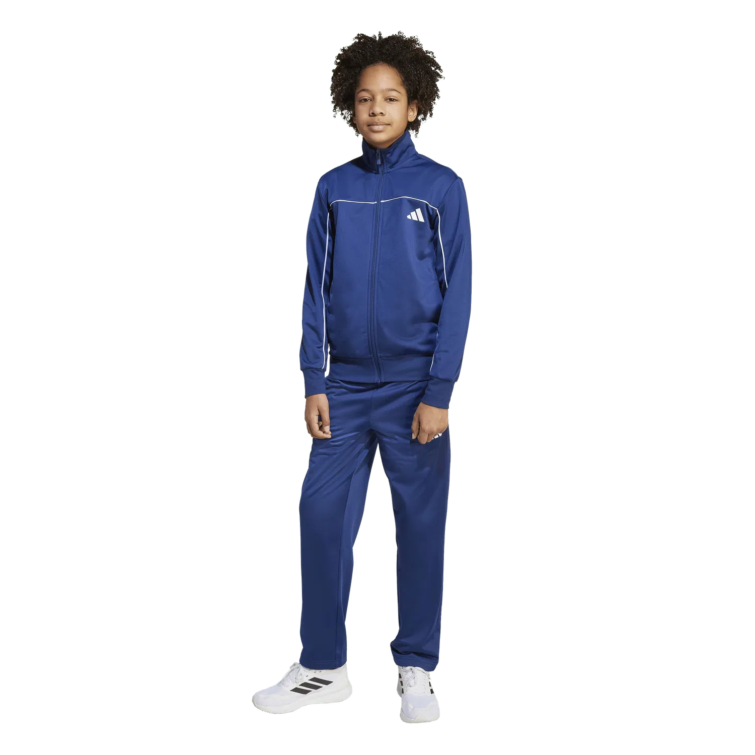 Детский спортивный костюм с воротником-стойкой Adidas, синий — фото 4