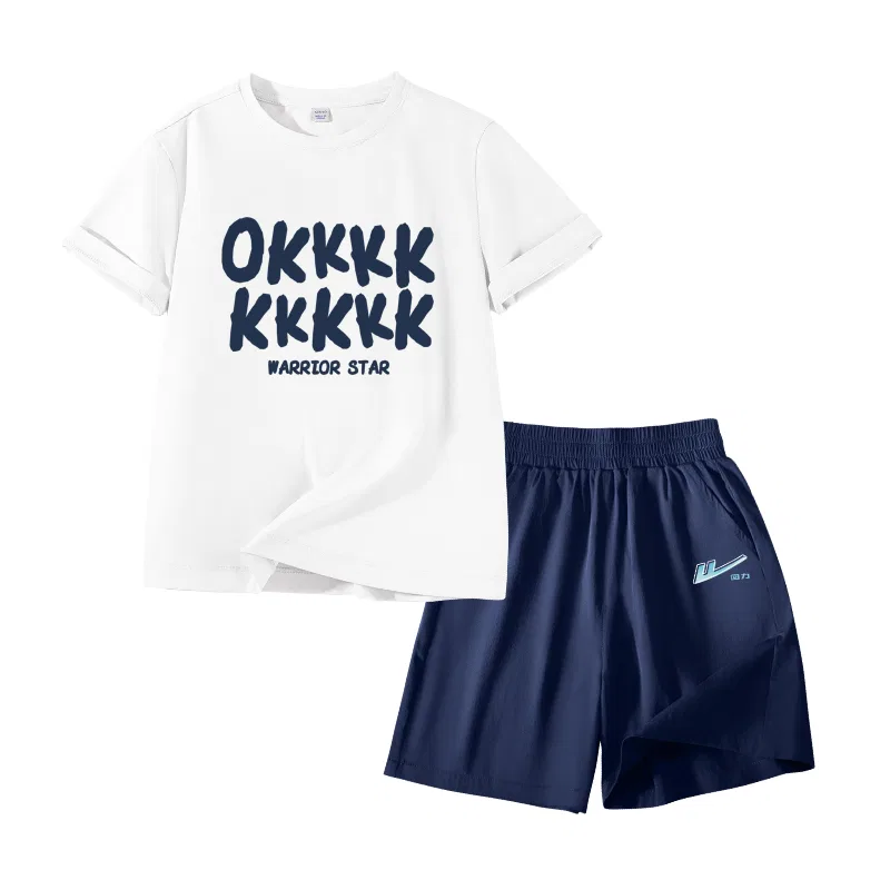 Детский спортивный комплект с принтом Warriors White HOKK Navy Blue H Gradient Blue K