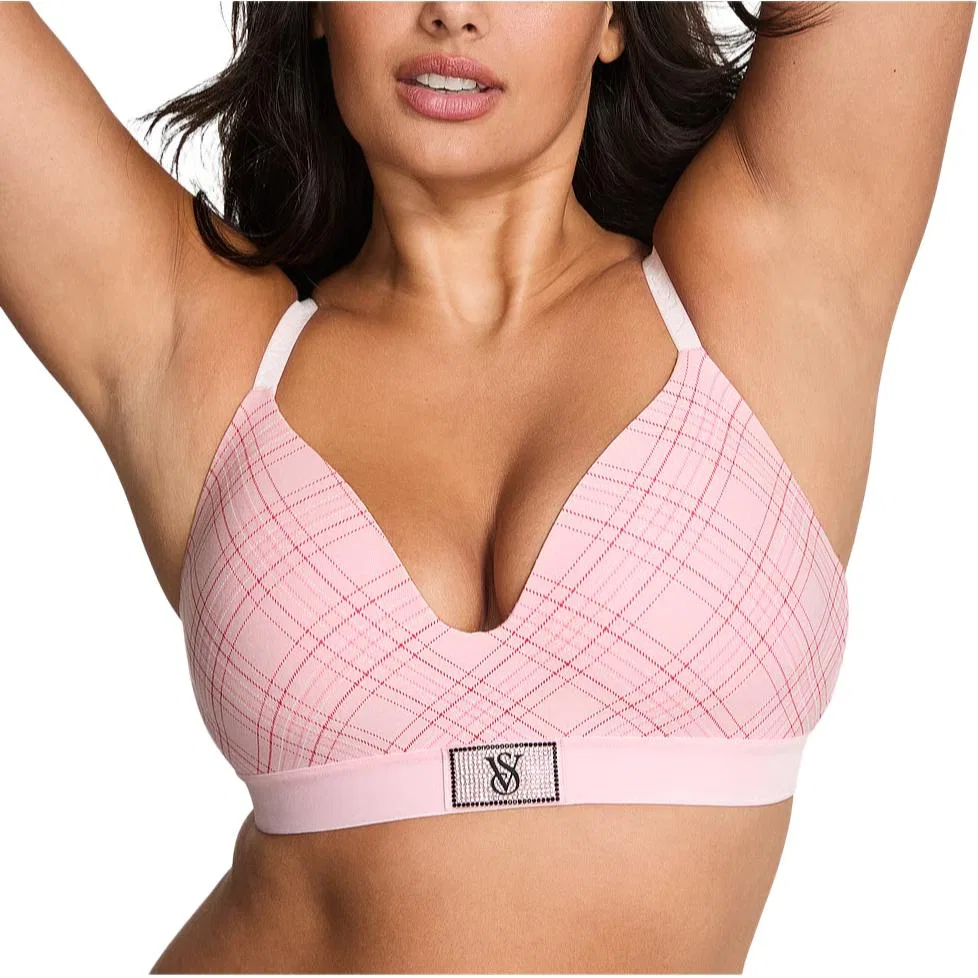 Женский бюстгальтер с принтом Victoria's Secret, Pink Plaid
