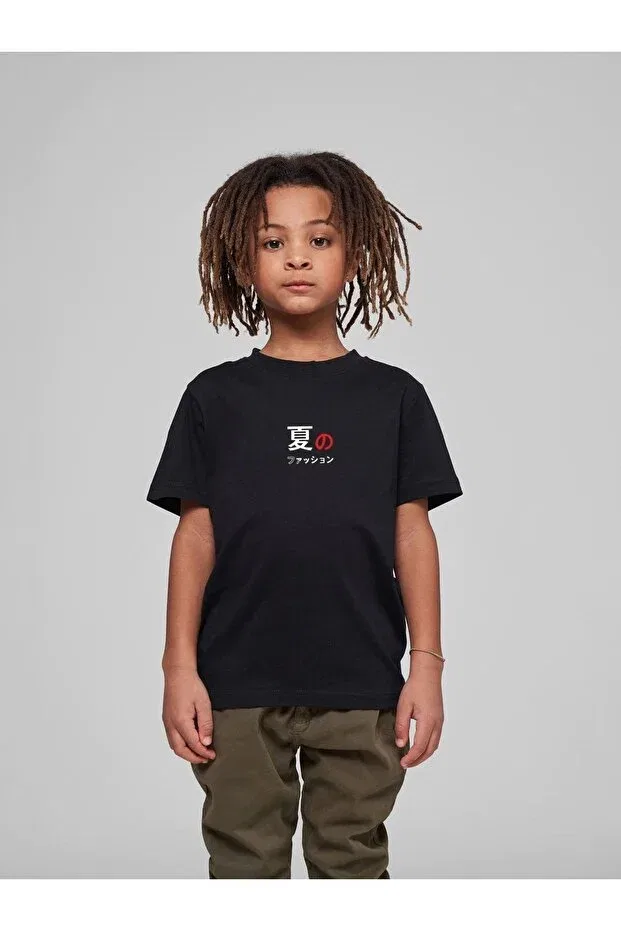 Детская футболка с принтом Children'S oversize unisex cat cotton crew neck t-shirt Vask, Black I — фото 2