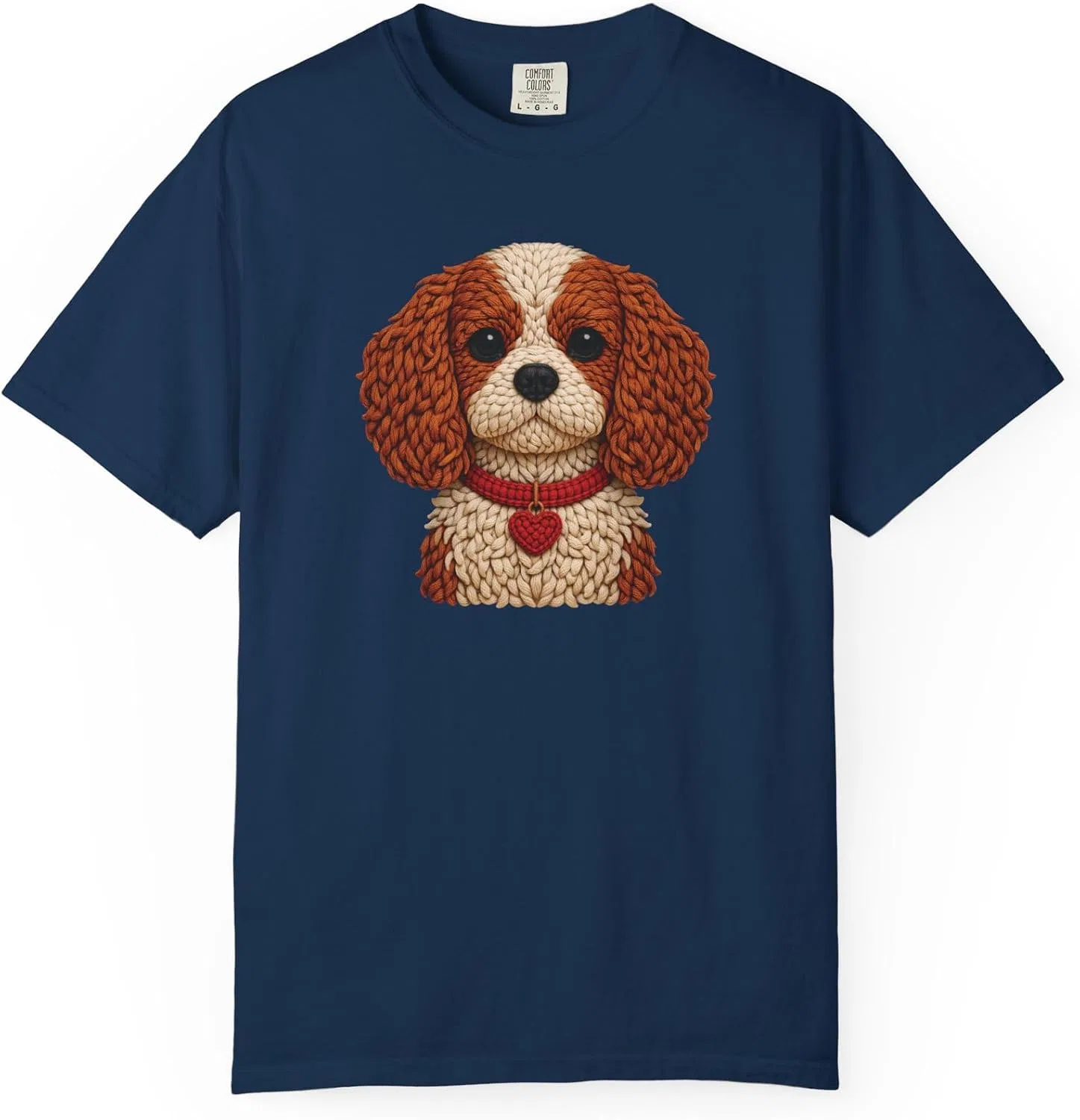 Женская футболка с принтом бленхейм-кавалер Comfort Colors, Navy
