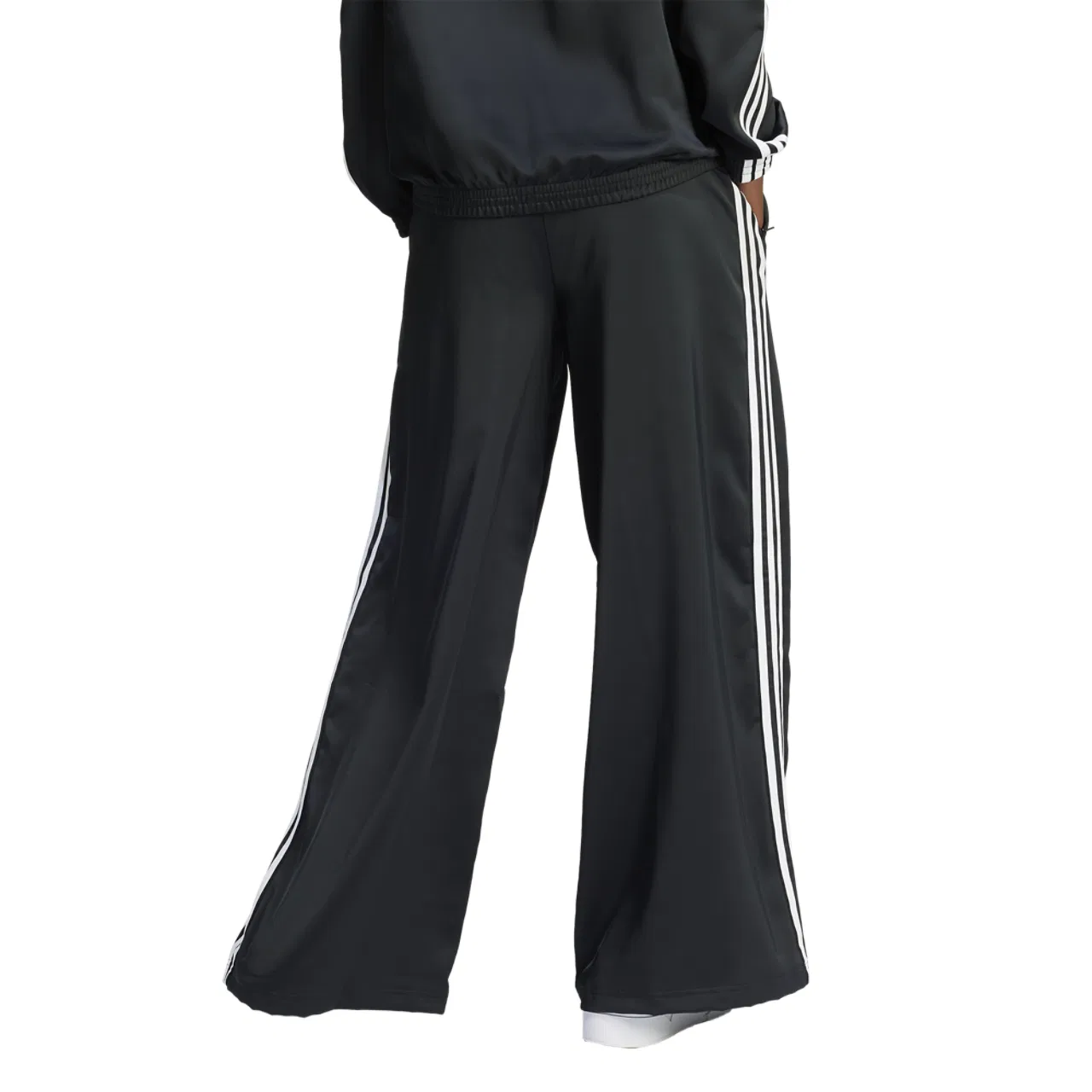 Женские спортивные брюки Satin Wide Leg Track Pants Adidas, черный/белый — фото 2