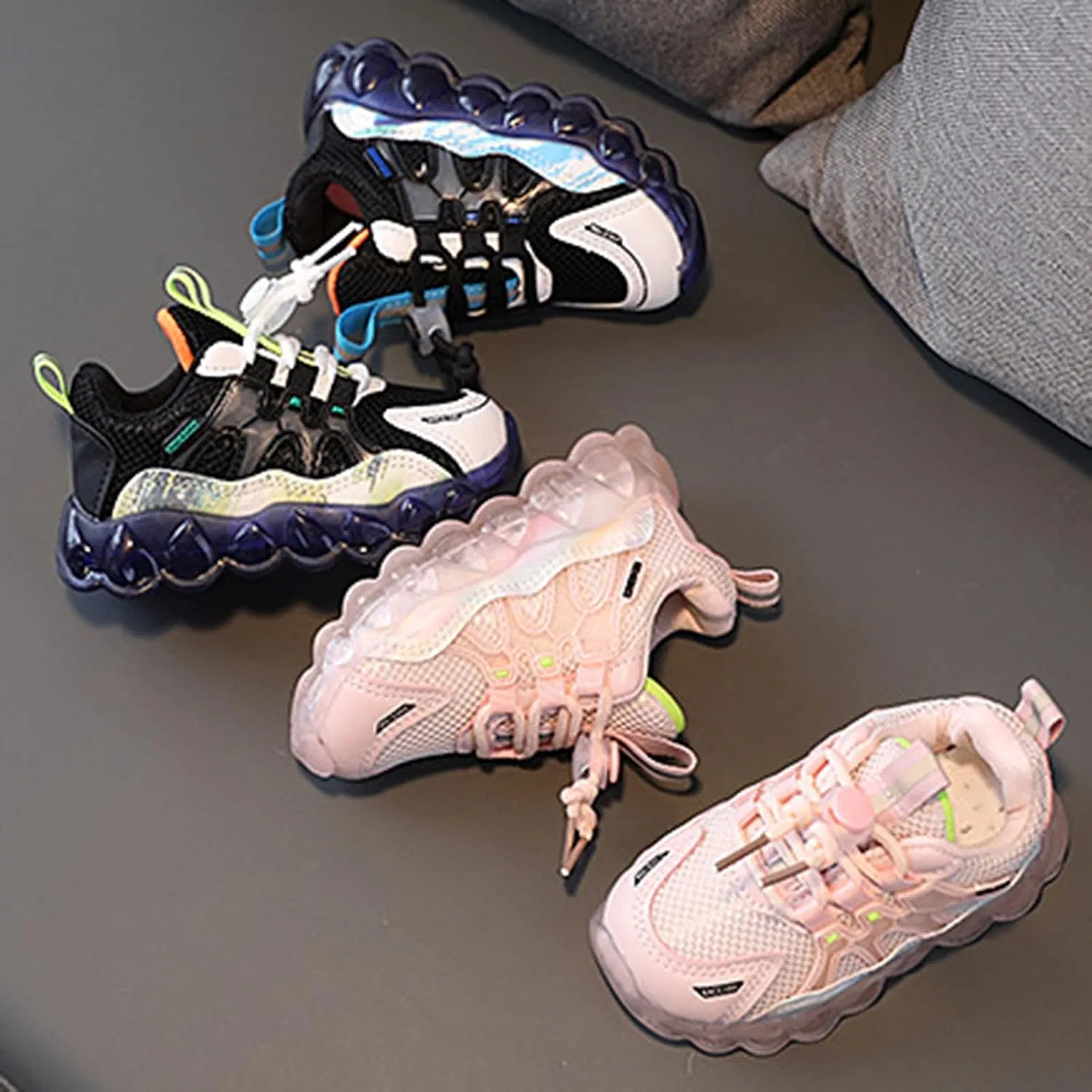 Детские кроссовки для мальчиков и девочек с принтом Tennis Running Shoes, Pink — фото 2