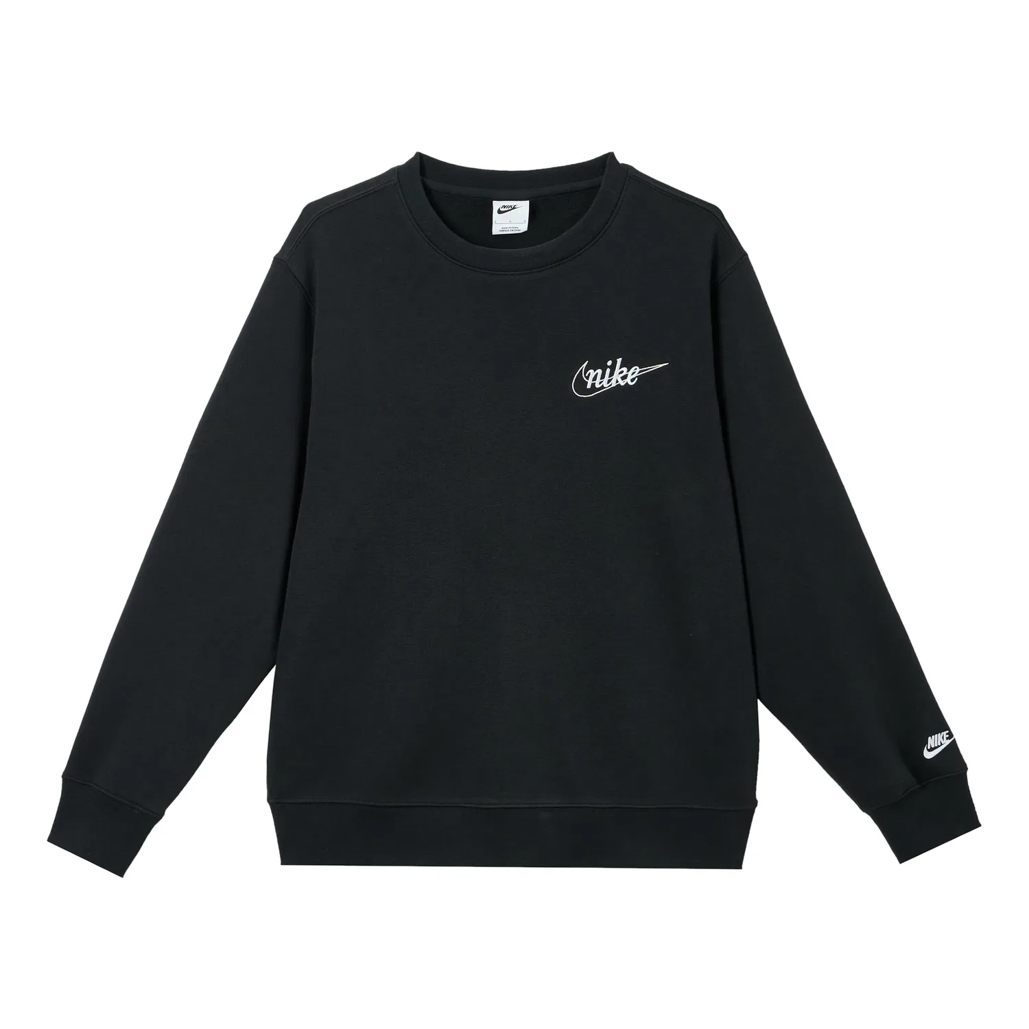 Мужская футболка Crew Neck Long Sleeve Sweatshirt 'Black White' Nike, Black/White