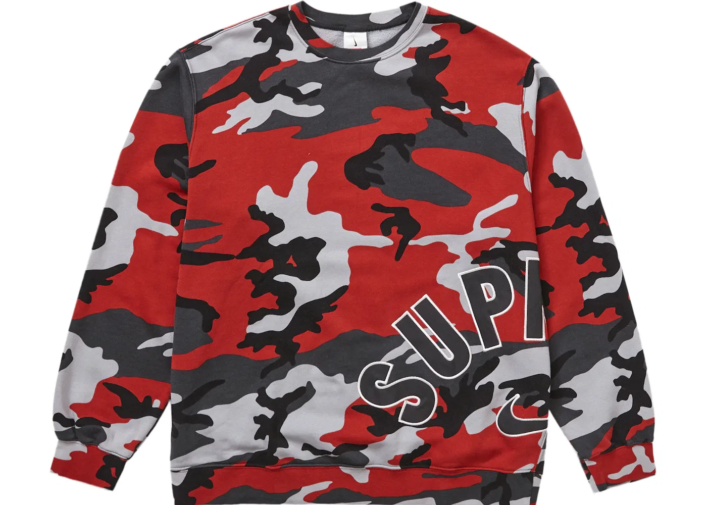 Мужской свитшот с принтом Supreme Nike Arc Crewneck Red Camo, Red Camo