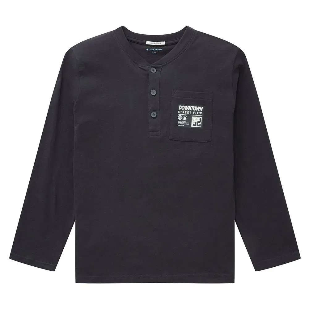 Футболка с принтом Henley Tom Tailor, серый