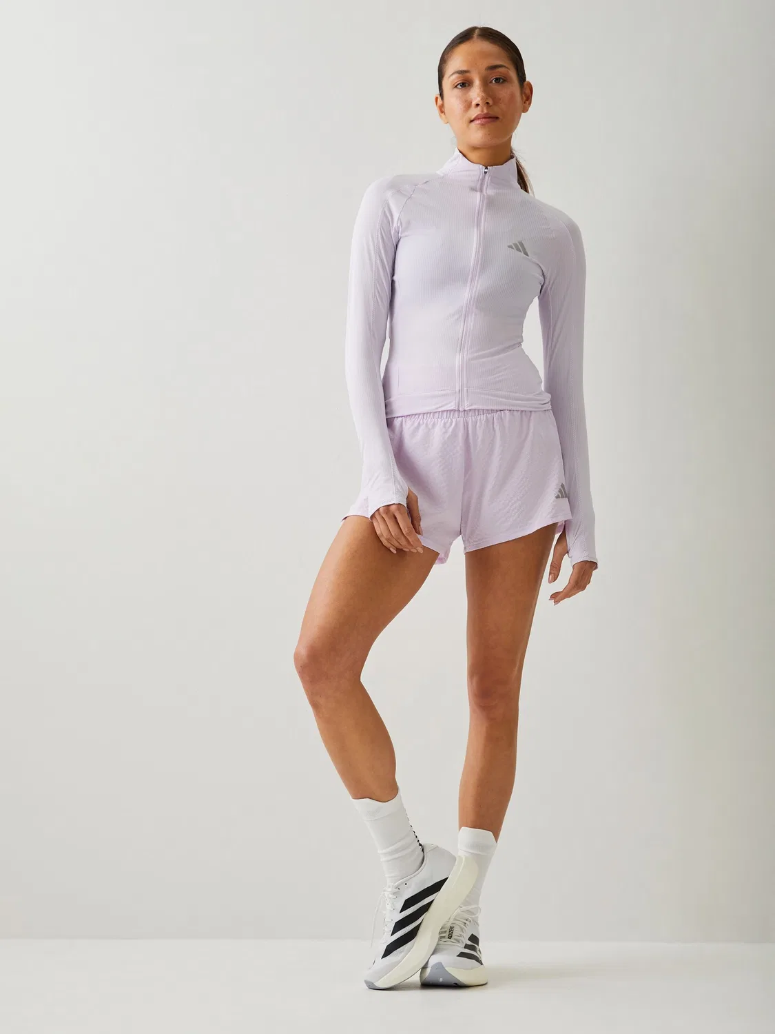 Куртка беговая, облегающая, Seasonal adidas, фиолетовый — фото 2