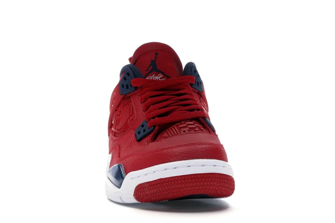 Детские кроссовки Lifestyle с принтом Jordan 4 Retro Jordan, Gym Red/Obsidian-White-Metallic Gold — фото 2
