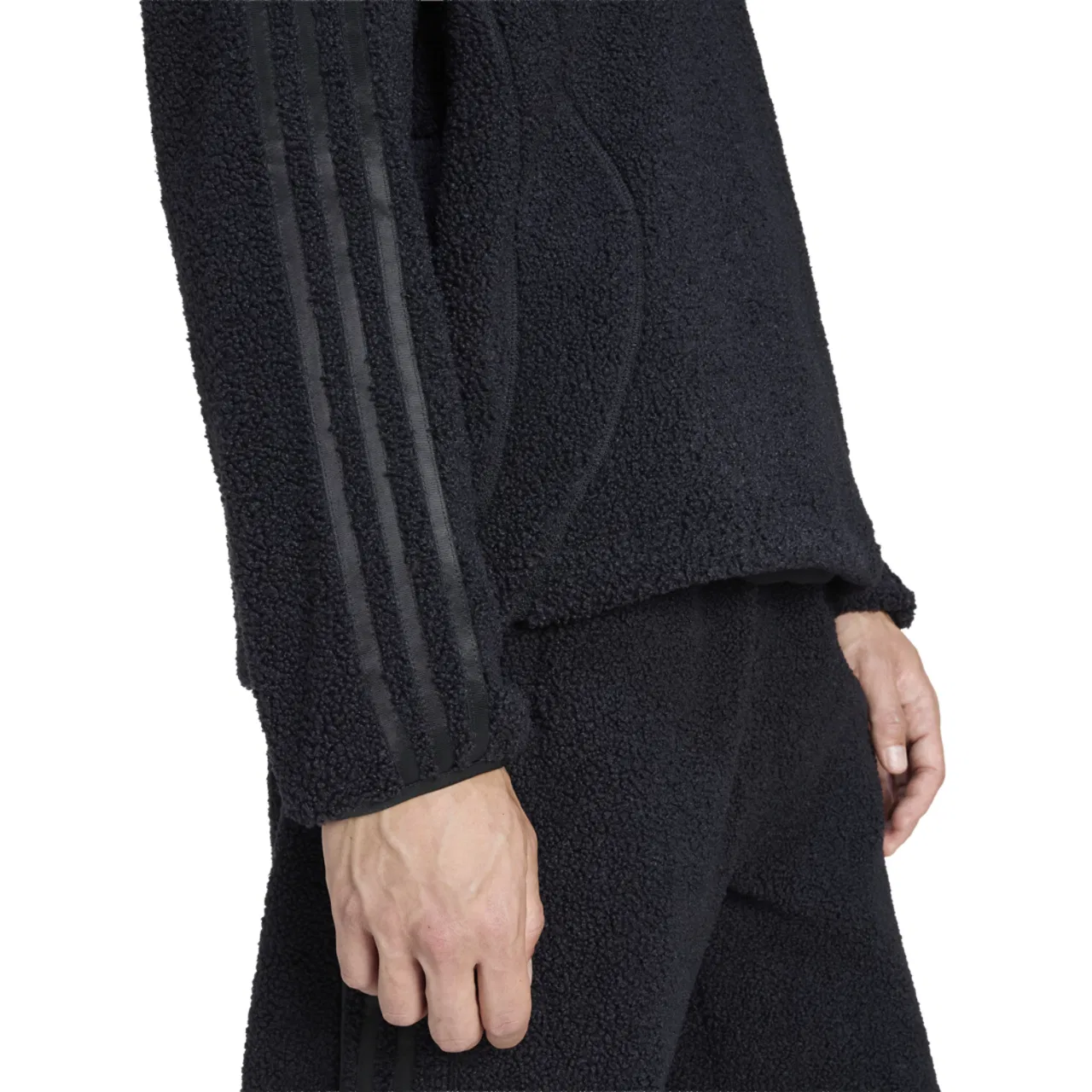 Мужская толстовка с капюшоном Borg Quarter-Zip Adidas, черный — фото 3