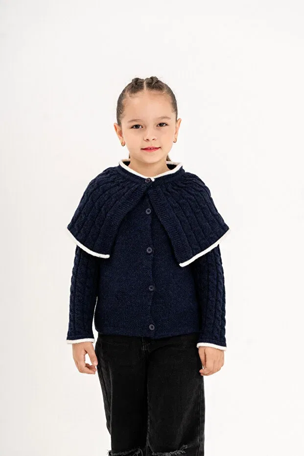 Детский кардиган для девочек с пуговицами Cloudy Kids, Navy Blue