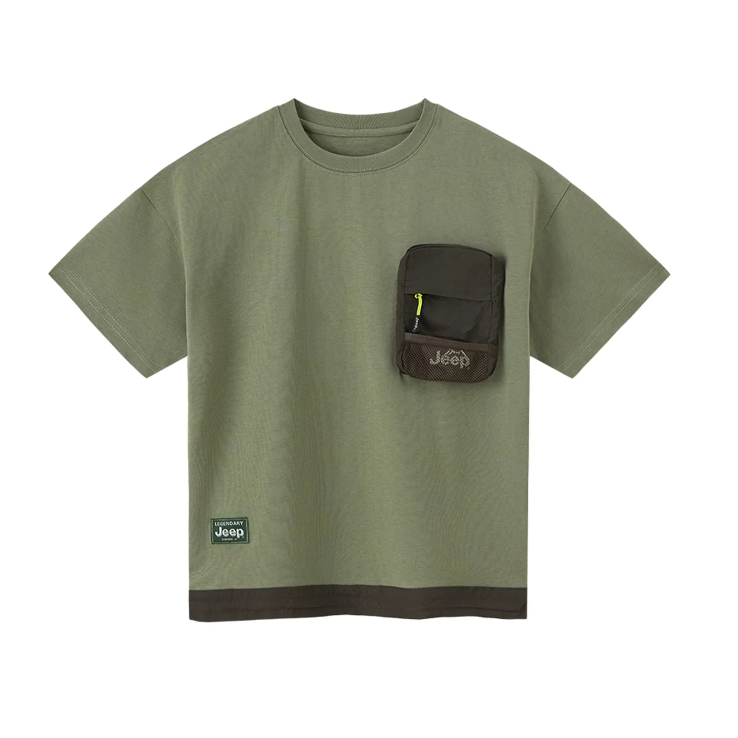 Детская футболка с круглым вырезом Jeep Grade School T Shirts, Pea Green
